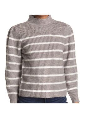 Femme by Design BNWOT scalloped mock neck striped sweater Small